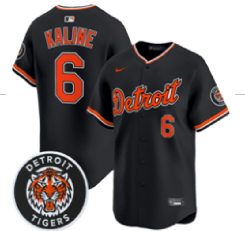 Men Detroit Tigers #6 Kaline black Game Nike MLB Jersey0321015